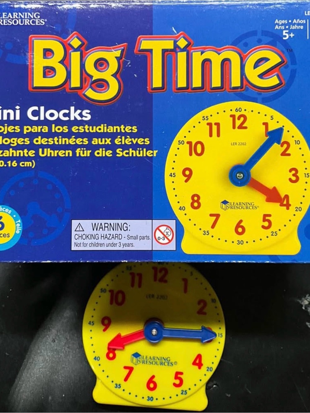 Learning Resources Big Time Mini Clock – Yellow Kids Teaching Clock